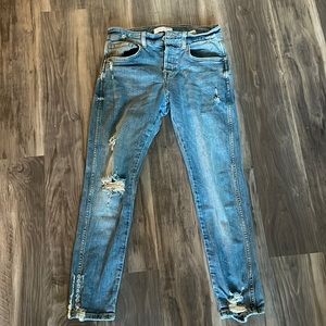 ZARA Man Light Wash Distressed Skinny Jeans